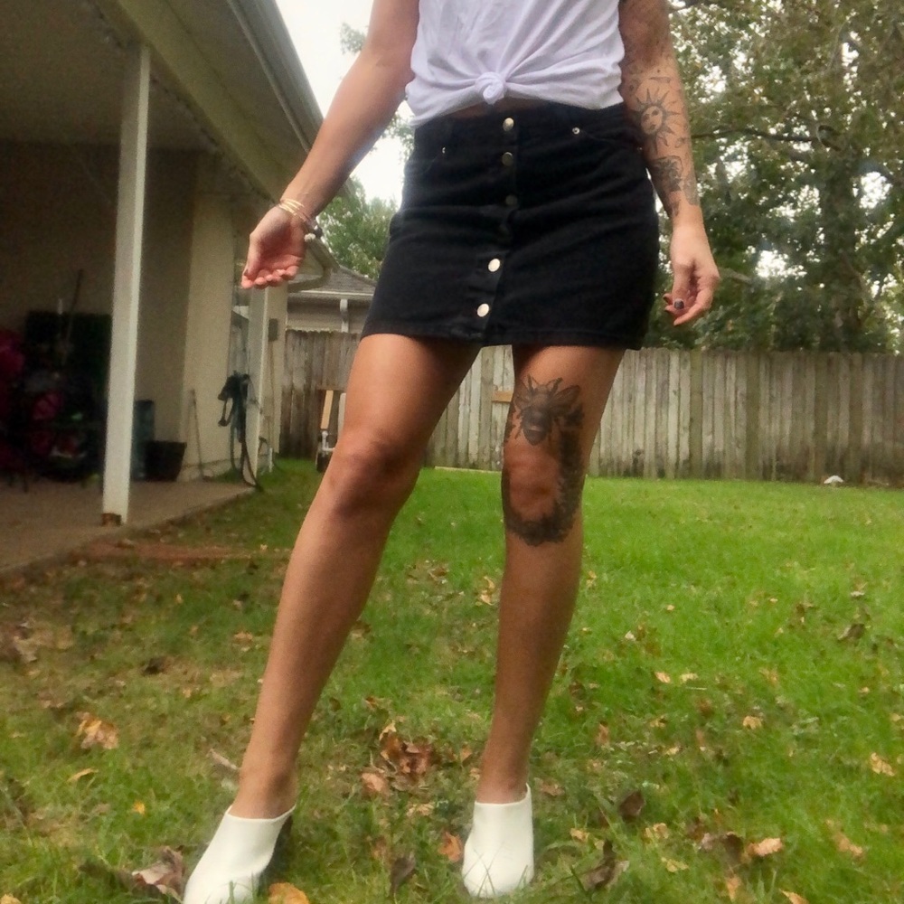 Forever 21 button up jean skirt